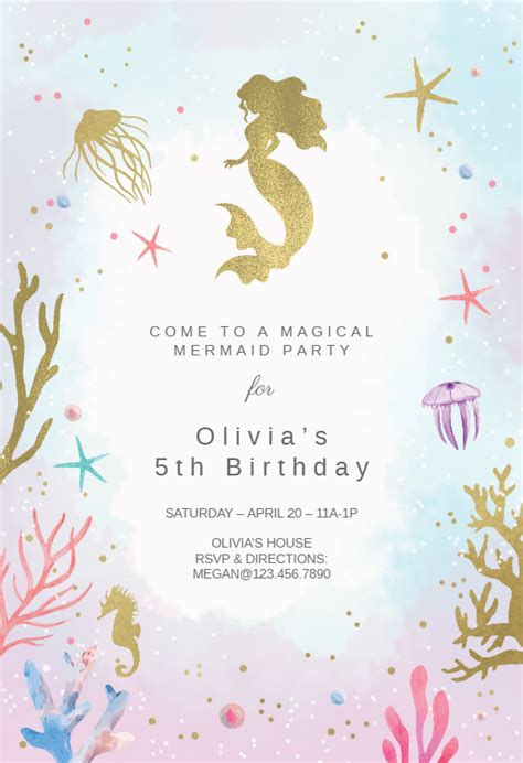 sea birthday invitation template