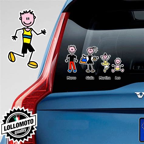 Acquista Papà Corridore Adesivo Vetro Auto Famiglia Stickers Colorati