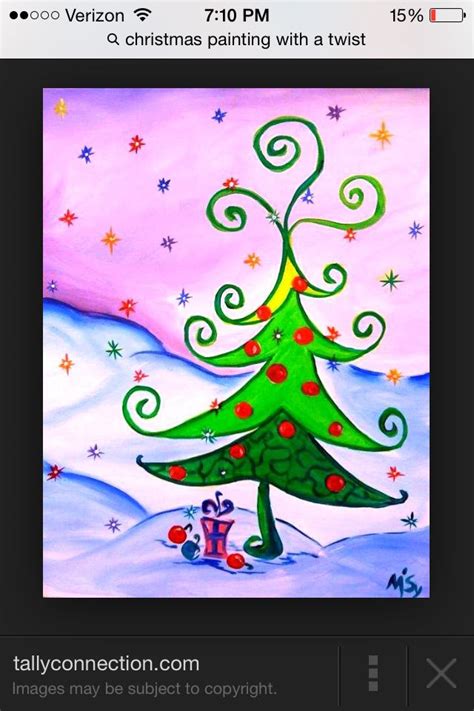 Whimsical Tree Christmas Tree Painting Christmas Paintings