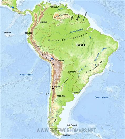 Mappa Del Sud America