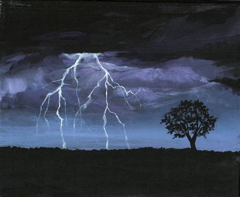 Storm Acrylic Painting Of Lightning Painting