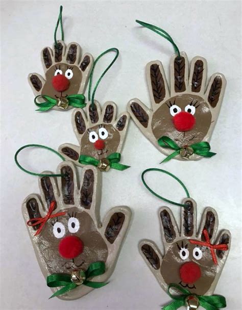 Handprint Clay Reindeer Ornaments Crafty Morning