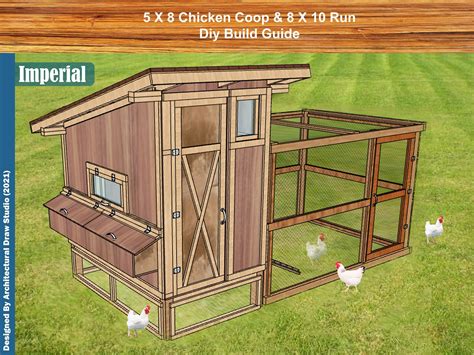 Chicken Coop With Run Plans DIY Build Guide Simple Chicken Etsy