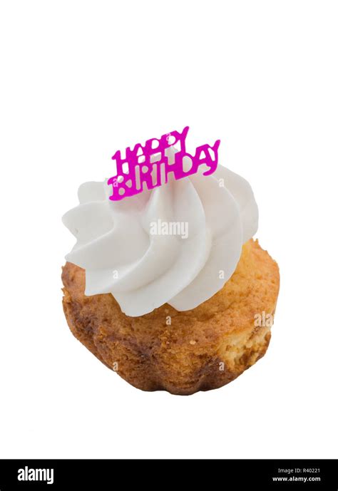Small Birthday Cake With Happy Birthday Lettering Stock Photo Alamy