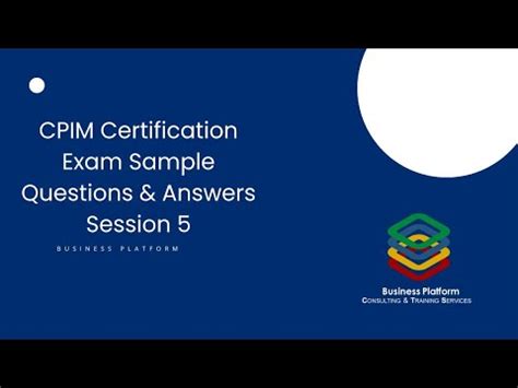 CPIM Certification Exam Sample Questions Answers Session 5 YouTube