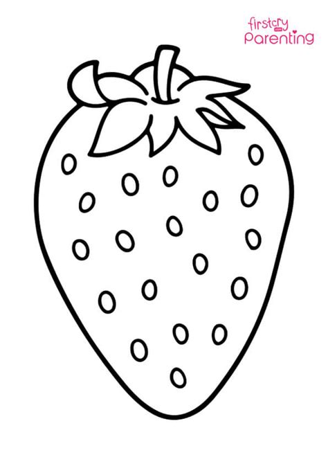 Strawberry Outline Coloring Page For Kids Firstcry Parenting