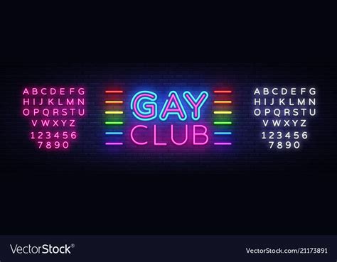 Gay Club Neon Sign Design Royalty Free Vector Image