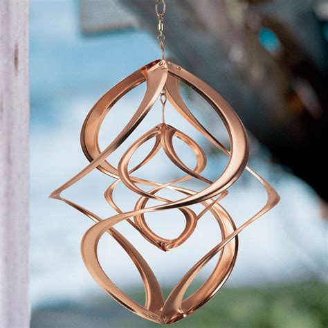 Copper Hanging Double Wind Spinner Outdoor Decor Outdoor Vivaterra