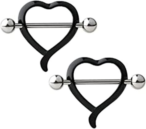 Briana Williams Nipple Shield Rings Barbell Barbells Dangle Love Heart 316l Surgical Steel Body