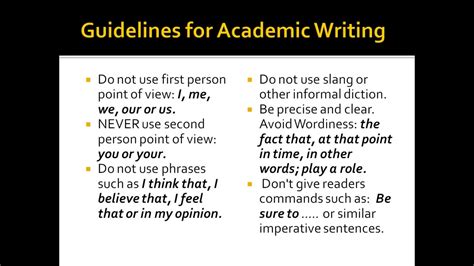 College Academic Writing Guidelines Youtube