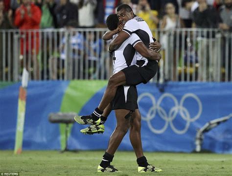 Fijian Rugby Gold Medallists Kneel Respectfully For Princess Anne Olympics Rugby Players