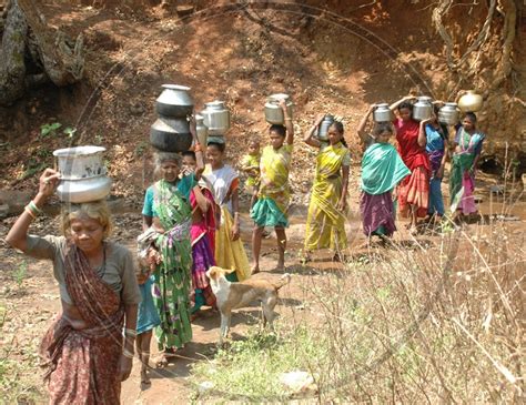 Image Of Indian Woman Carrying Water On Their Heads In Rural Villages Of India Ck626470 Picxy