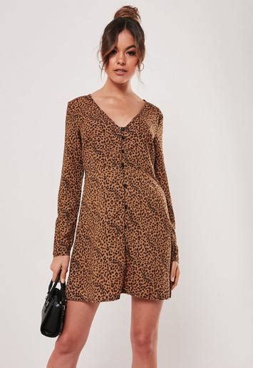 Brown Leopard Print Shift Dress Missguided