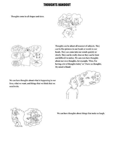therapy worksheets  kids thoughts handout  west suffolk cbt