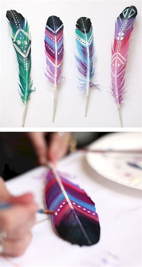20 Cheap And Easy Diy Crafts Ideas For Kids 5 Feather Painting Diy