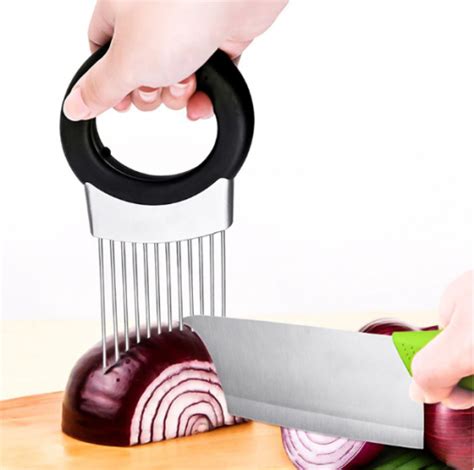 Stainless Steel Onion Holder For Slicing Lolovee