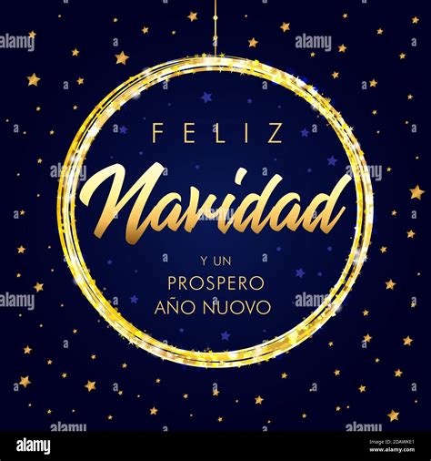 Feliz Navidad Y Un Prospero Ano Nuovo Spanish Merry Christmas Golden