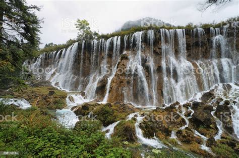 Nuorilang Waterfalls In Jiuzhaigou China Asia Stock Photo Download