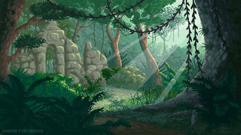 Artstation Forest Pixel Art Yusuf Artun In 2020 Pixel