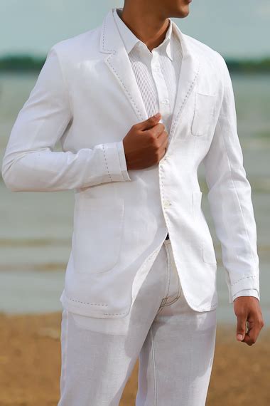 Custom White Linen Havana Suit Mens White Linen Suit White Linen Suit Linen Suits For Men