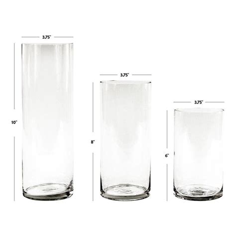 Clear Glass Cylinder Vases Set