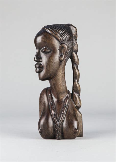 Female Bust Carved Wooden African Sculpture Home Decor Etsy