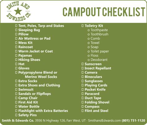 Scout Camp Fishing And Camping Checklist Everything You Need