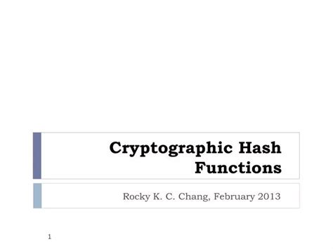 Ppt Cryptographic Hash Functions Powerpoint Presentation Free