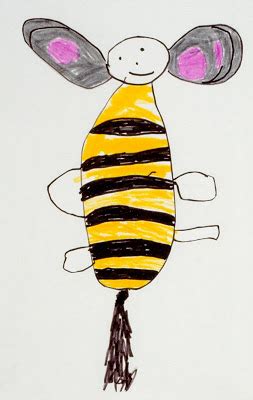 Draw two circles for the cell nucleus. Mouse-earred Beehorse. Age 4 | Zany zoo, Zoo animal art, Zoo art