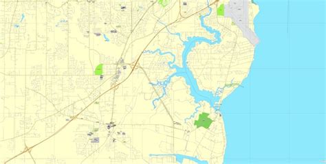 Mobile Alabama Us Exact Vector Street City Plan Map V309 Full