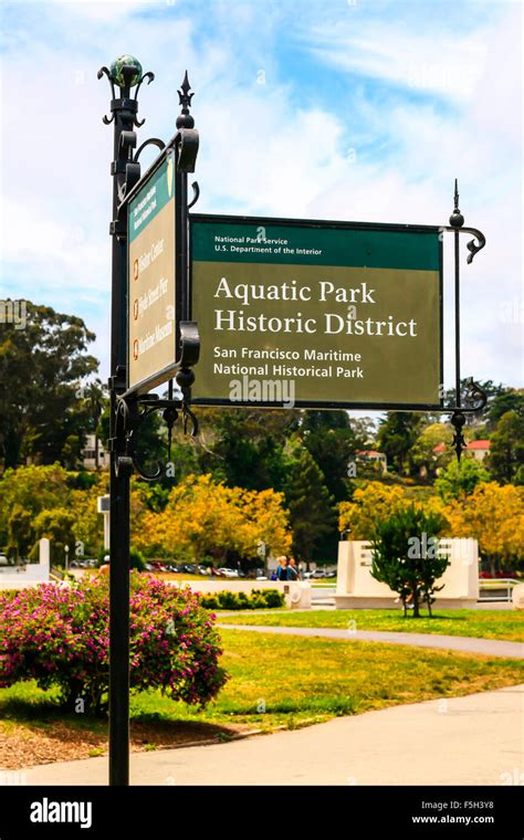 Green Aquatic Park Historic District Sign In San Francisco California