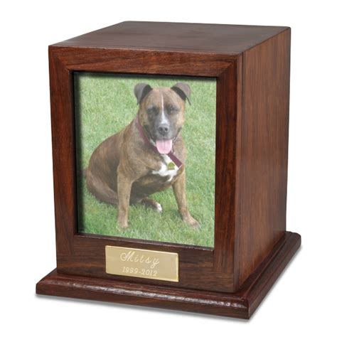 Custom pet urn for ashes dog cat urn cremation urn small black cat pet urns. Wholesale Pet Cremation Wood Urns: Elegant Photo Wood Dog ...