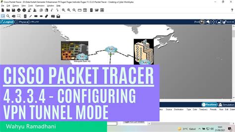 Practice Packet Tracer Configuring Vpn Tunnel Mode Youtube