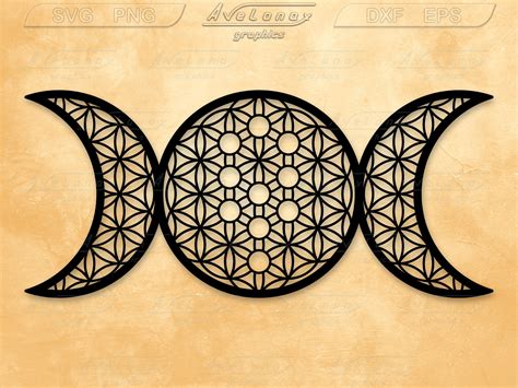 Triple Moon Goddess Svg Moon Phases Laser Cut File Triple Etsy