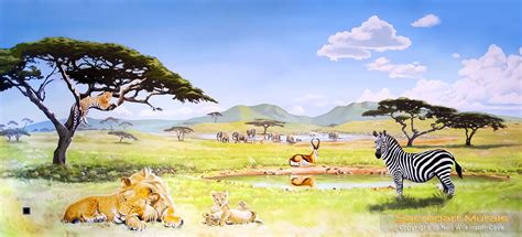 Safari Mural Based On Serengeti Sacredart Murals