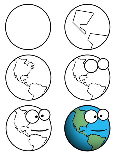 Drawing A Cartoon Earth