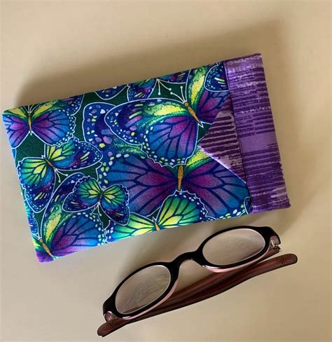 eyeglass case with snap closure valentine s day t padded glass holder colorful butterflies