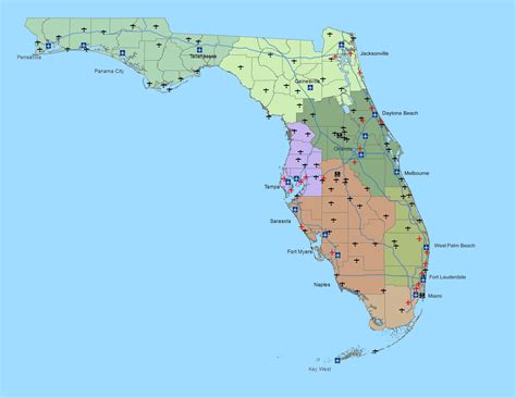 Florida Map With Airports Time Zone Map