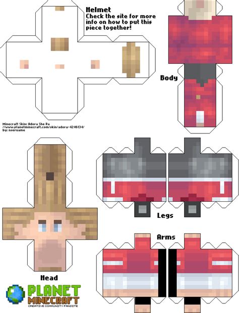 An Image Of Papercrafting Instructions To Make A Minecraft Female