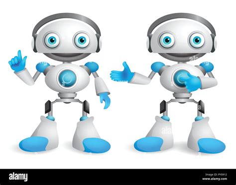 Robots Vector Character Set Friendly Mascot Robot Design Element For