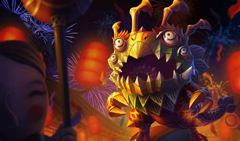 Lion Dance Kogmaw League Of Legends Skin Lol Skin