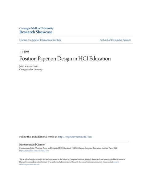 Writing a philosophy of education. (PDF) Position Paper on Design in HCI Education