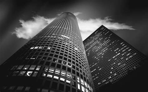 Download Wallpapers Night Skyscrapers Modern Architecture Business