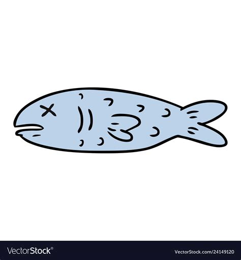 Cartoon Doodle Of A Dead Fish Royalty Free Vector Image
