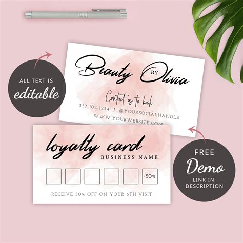 free printable loyalty card template printable templates