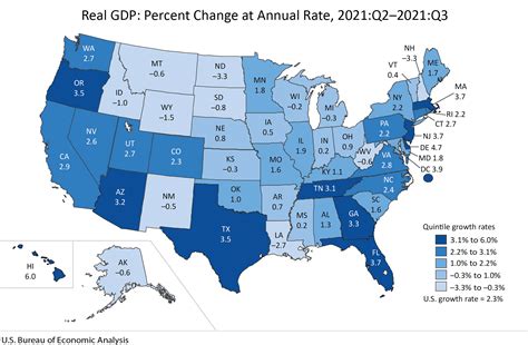 Gross Domestic Product By State 3rd Quarter 2021 Us Bureau Of