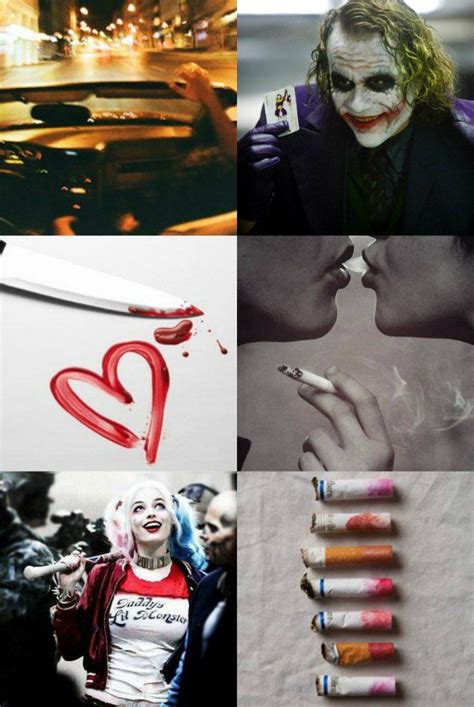 The Joker And Harley Collage Has Been Altered To Look Like They Are Kissing