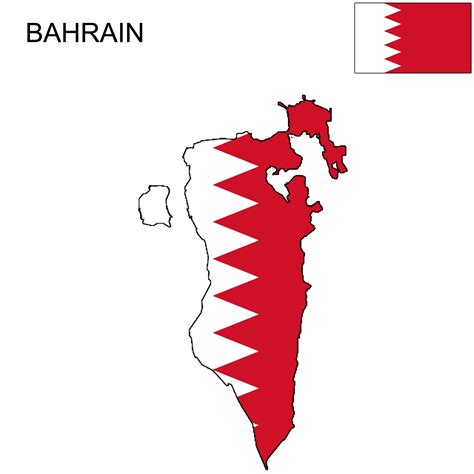 Bahrain Flag Map Bahrain Flag Flag Map