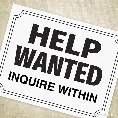 help wanted printable sign editable help wanted printable signs signs