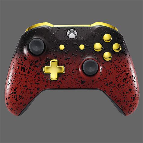 Xbox One Controller 3d Red Shadow Gold Custom Controllers Uk